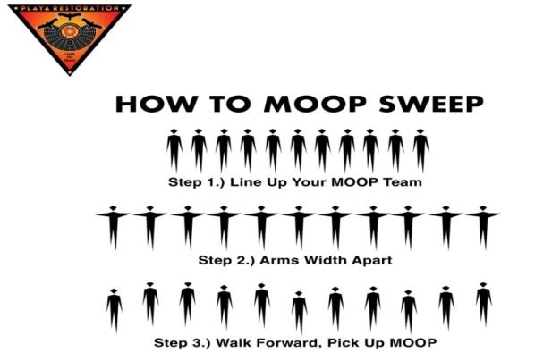Illustration visuelle du protocole de formation d’un rang (line sweep). Image réalisée par DA. Source : « Leaving No Trace the Playa Restoration Way: DIY MOOP S